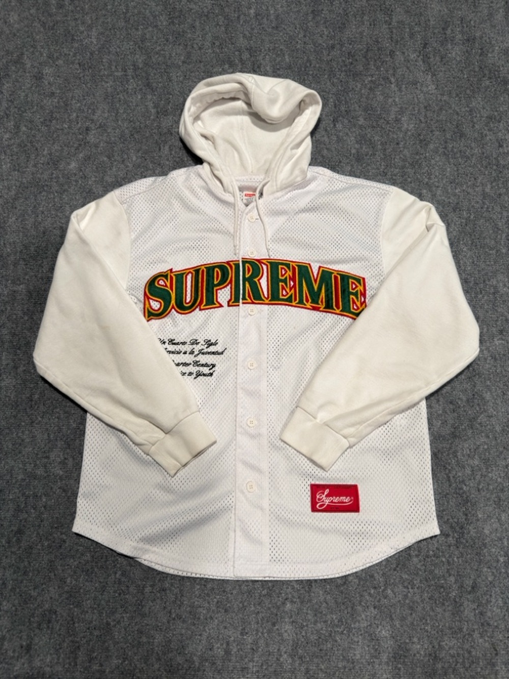 Supreme Mesh Hooded Baseball Jersey Size - Small